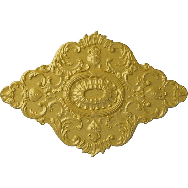 Ekena Millwork Ashford Ceiling Medallion, Hand-Painted Rich Gold, 42 3/4"W x 28 7/8"H x 1"P CM42X28ASRGS - main